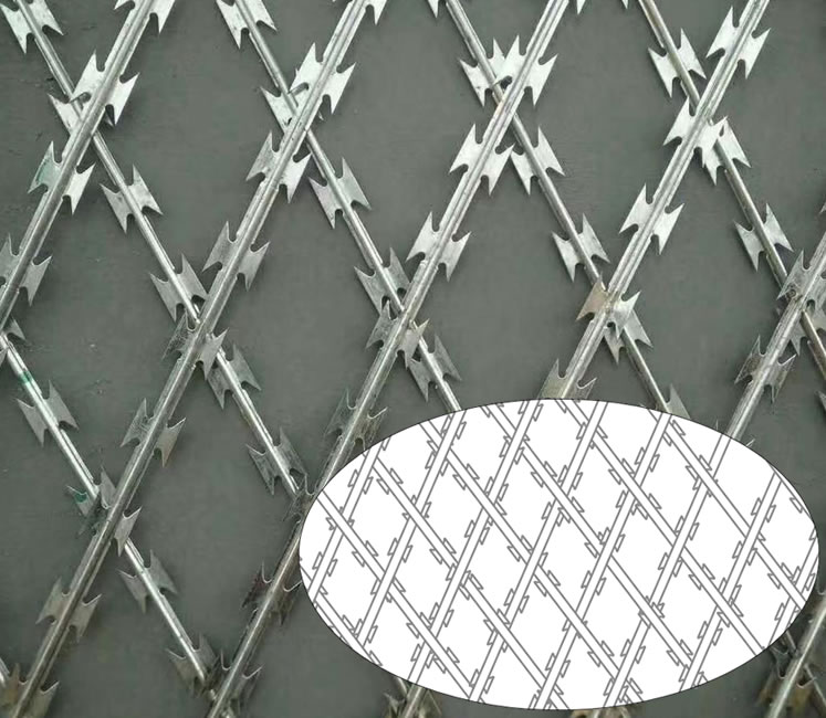 Anti climbing galvanized steel razor wire mesh sheet